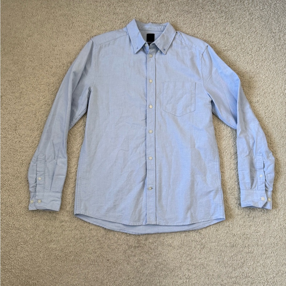 Men’s Cotton Light Blue Button-Down Shirt